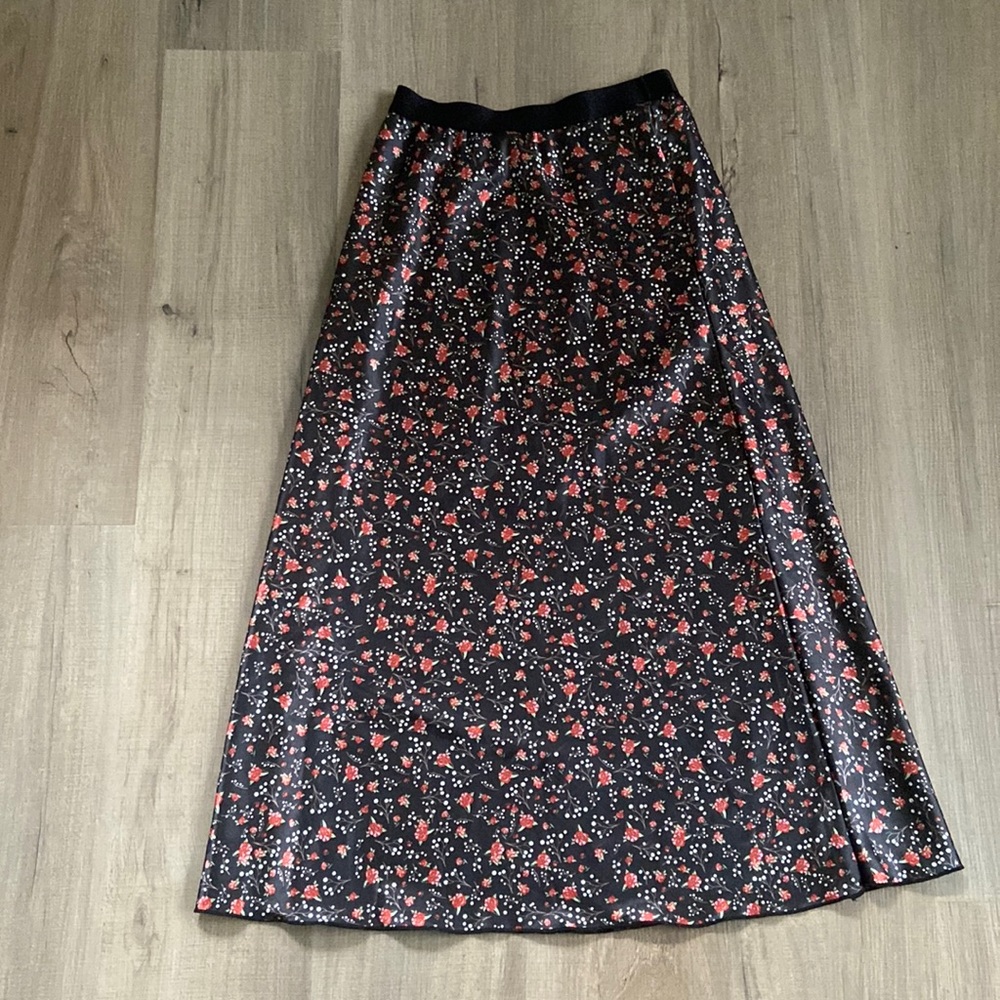 Floral silk skirt